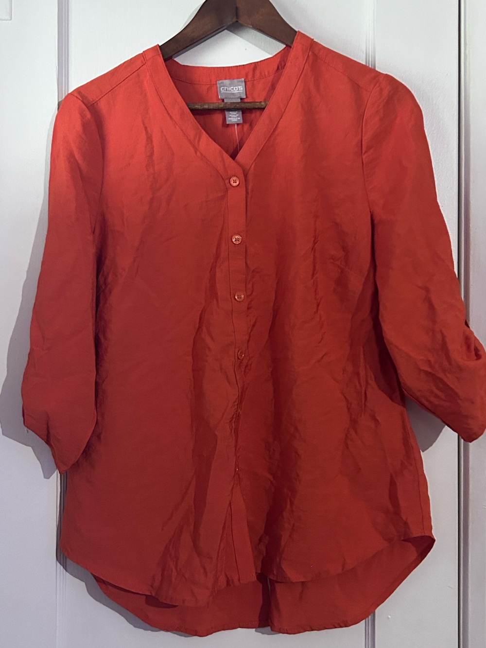 Chicos NWT Hammered Texture Split-Back Tunic SIZE 0 (S)